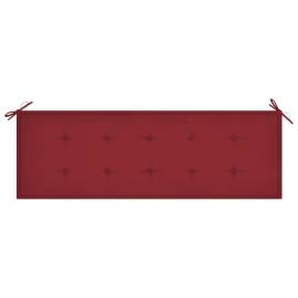 Pernă pentru bancă de grădină, roșu vin, 150x50x3 cm, textil, 2 image