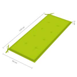 Pernă pentru bancă de grădină, verde aprins, 120x50x3 cm textil, 4 image