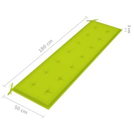 Pernă pentru bancă de grădină, verde aprins, 180x50x3 cm textil, 4 image