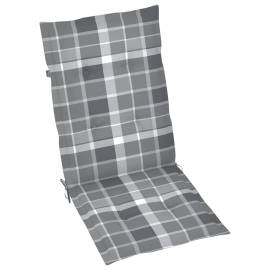 Perne pentru scaun de grădină, 2 buc., gri carouri, 120x50x4 cm, 2 image
