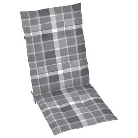 Perne pentru scaun de grădină, 6 buc., gri carouri, 120x50x4 cm, 2 image