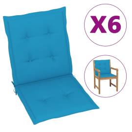 Perne scaun de grădină, 6 buc., albastru, 100 x 50 x 4 cm