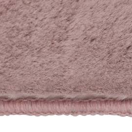 Covor, roz învechit, 200x300 cm, blană ecologică de iepure, 4 image