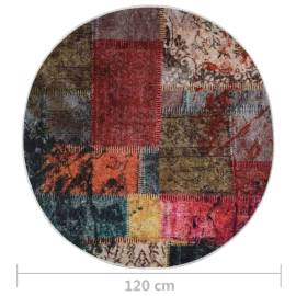 Covor lavabil, mozaic multicolor, φ120 cm, antiderapant, 5 image
