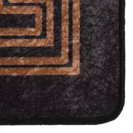 Covor lavabil, negru și auriu, 80x300 cm, antiderapant, 6 image