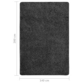 Covor pufos, gri închis, 140x200 cm, antiderapant, 5 image