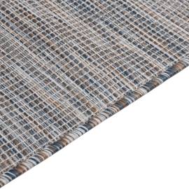 Covor de exterior, maro şi negru, 100x200 cm, țesătură plată, 4 image