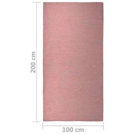 Covor de exterior, roșu, 100x200 cm, țesătură plată, 6 image