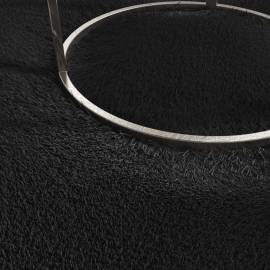 Covor lavabil moale shaggy 80x150 cm, anti-alunecare, negru, 4 image