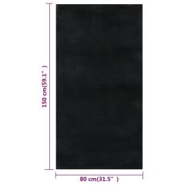 Covor lavabil moale shaggy 80x150 cm, anti-alunecare, negru, 10 image