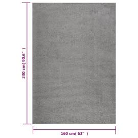 Covor shaggy, fir lung, gri, 160x230 cm, 9 image