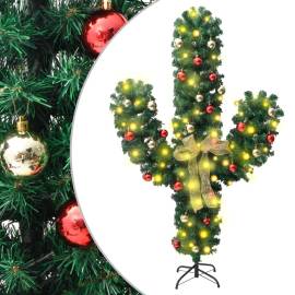 Cactus de crăciun cu suport și led, verde, 210 cm, pvc