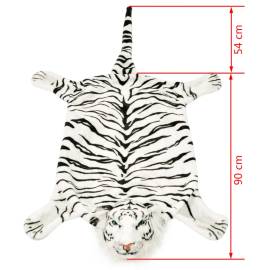 Covor cu model tigru 144 cm pluș alb, 4 image