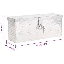 Cutie de depozitare, argintiu, 50x20,5x15 cm, aluminiu, 8 image