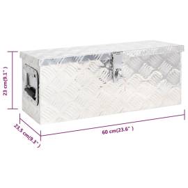 Cutie de depozitare, argintiu, 60x23,5x23 cm, aluminiu, 8 image