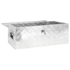 Cutie de depozitare, argintiu, 80x39x30 cm, aluminiu, 5 image