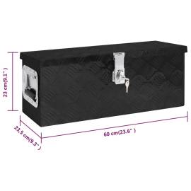Cutie de depozitare, negru, 60x23,5x23 cm, aluminiu, 7 image