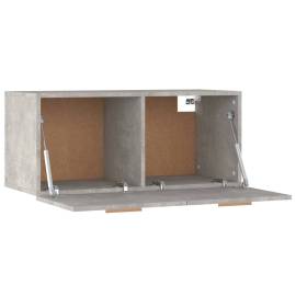 Dulap de perete, gri beton, 80x35x36,5 cm, lemn prelucrat, 8 image
