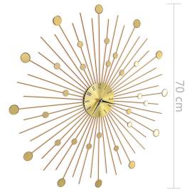 Ceas de perete, auriu, 70 cm, metal, 7 image