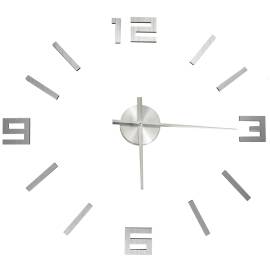 Ceas de perete 3d, argintiu, 100 cm, xxl, design modern, 2 image