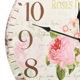 Ceas de perete vintage, 60 cm, floare, 4 image