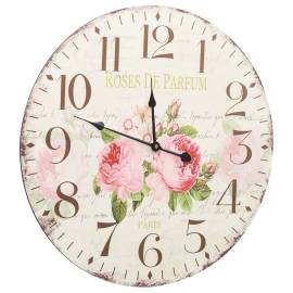 Ceas de perete vintage, 60 cm, floare, 3 image