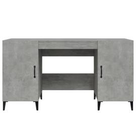 Birou, gri beton, 140x50x75 cm, lemn compozit, 6 image