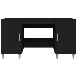 Birou, negru, 140x50x75 cm, lemn compozit, 6 image