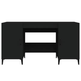 Birou, negru, 140x50x75 cm, lemn compozit, 6 image
