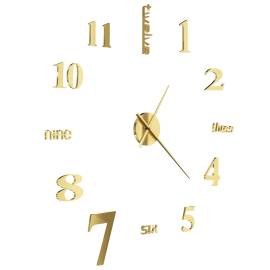 Ceas de perete 3d, auriu, 100 cm, xxl, design modern, 4 image