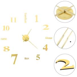 Ceas de perete 3d, auriu, 100 cm, xxl, design modern, 2 image