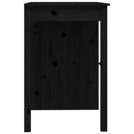 Birou, negru, 100x50x75 cm, lemn masiv de pin, 8 image