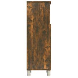 Dulap de baie, stejar fumuriu, 30x30x95 cm, lemn prelucrat, 8 image