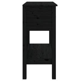 Masă consolă, negru, 75x35x75 cm, lemn masiv de pin, 8 image