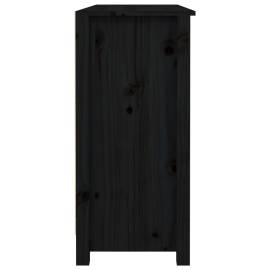 Servantă, negru, 100x35x74,5 cm, lemn masiv de pin, 7 image