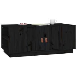 Măsuță de cafea, negru, 100x50x41 cm, lemn masiv de pin, 5 image