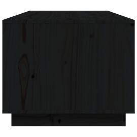 Măsuță de cafea, negru, 100x50x41 cm, lemn masiv de pin, 7 image