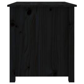 Măsuță de cafea, negru, 71x49x55 cm, lemn masiv de pin, 8 image