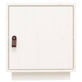 Noptieră, alb, 40x34x45 cm, lemn masiv de pin, 6 image