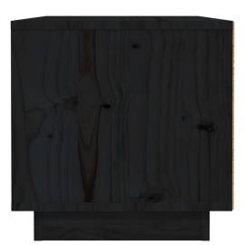 Noptiere, 2 buc., negru, 40x34x35 cm, lemn masiv de pin, 7 image