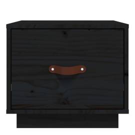 Noptiere, 2 buc., negru, 40x34x35 cm, lemn masiv de pin, 5 image