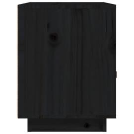 Noptiere, 2 buc., negru, 40x34x45 cm, lemn masiv de pin, 8 image