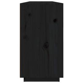 Servantă, negru, 100x40x75 cm, lemn masiv de pin, 7 image