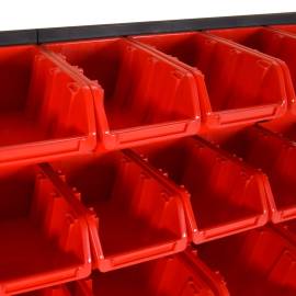Set rafturi atelier 35 buc. roșu / negru 77x39 cm polipropilenă, 9 image