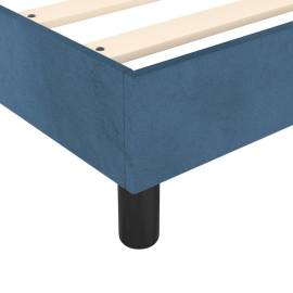 Cadru de pat box spring, albastru închis, 140x190 cm, catifea, 7 image