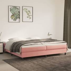 Cadru de pat box spring, roz, 200x200 cm, catifea