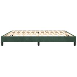 Cadru de pat box spring, verde închis, 200x200 cm, catifea, 6 image