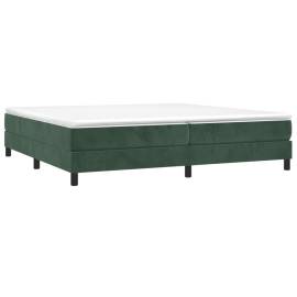 Cadru de pat box spring, verde închis, 200x200 cm, catifea, 3 image