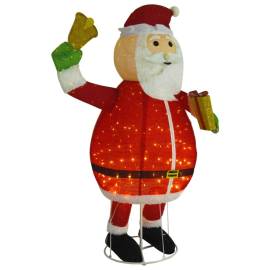 Figurină moș crăciun decorativă cu led, 180 cm, țesătură de lux, 3 image
