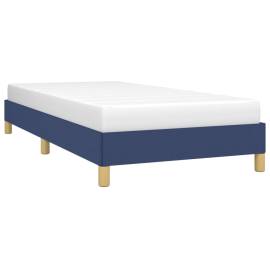 Cadru de pat, albastru, 100 x 200 cm, material textil, 3 image